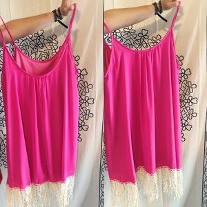 Pink spaghetti strap dress